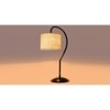 White Jute Curvy table lamp with Iron Base (SP09)