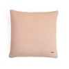 Zig Zag Cameo Pink  And Natural Quilted Cushion Cover 18X18 Inches