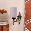 Devansh Metal Electric Wall Light in Antique Gold Colour with Grey Shade Count of 1 Light