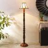 Carey Brown Cotton Shade Floor Lamp