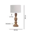 Devansh Grey Cotton Table Lamp With  Wood Natural Base (7X17.5 Inches)-7