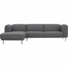 Scandinavian Mira Three Seater Left Chaise Sofa Matte Black Finish