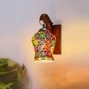 Devansh Solid Wood Electric Wall Light in Brown Colour with Multi Shade Count of 1 Light