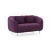 Amora 2 Seater Fabric Sofa In Plumy Purple Velvet Colour