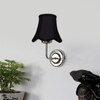 Devansh Steel  Wall Mounted Lamp With Cotton Off Black Shade