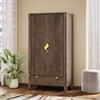 Toledo Solid Wood 2 Door Wardrobe In Danish Walnut Finish