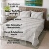 Black And White Floral 330 Tc  Cotton Flat  Queen Size Bedsheet With 2 Pillow Cover