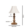 Devansh Off-White Cotton Vintage  Lamp With Wood Base  (12X12X17)