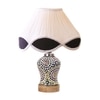 Devansh Multi  Vintage  Cotton Pleated Shade Lamp With Wood & Mosaic Glass Base For Decoration/Office/Home/Gifting/Study For Decoration/Office/Home/Gifting/Study
