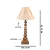 Devansh Off-White Cotton Vintage Curtain Pleated   Lamp With Wood Base (12X12X22.75)