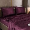 Stoa Paris Burgundy Bliss Satin Bedsheet for Super King Size Bed liss Satin Noir Collection