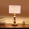 Devansh Multicolor Cotton Table Lamp With Wood Natural Base (7X7X15.5 Inches)-16