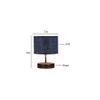 Vinny Blue Jute table lamp with brown wood base