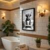 The Castle Decor Funny Elephant Reading Newspaper Toilet Wall Art 8x12 Inch