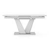 Caribu 6 To 8 Extendable Dining Table In White Marble Color With High Gloss Finish