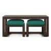 Avril Rectangular Solid Wood Coffee Table In Mango Walnut Finish and in Lagoon Green Colour