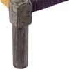 Riaza Sheesham Wood Vintage Set of 2 Foot Stools in Yellow & Purple Rope Canning