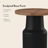 Toro Solid Wood Side Table In Dual Tone in Amber Walnut And Black Finish