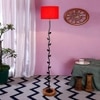 Ewan Red Cotton Shade Floor Lamp