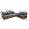 Lumber Solid Wood 5 Seater Sofa in Natural
