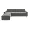 Apollo Sofa (Colour : Ash Grey Velvet, Cushion : Hard, Back Type : Regular, Seating Capacity : Left Aligned 3 Seater + Left Aligned Chaise)