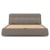 Stanhope Upholestry Hydraulic King Size Bed In Shitake Beige Premium Chenille