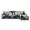 Right Aligned 3 Seater Right Aligned Chaise Navy Cubes Sofa Cover