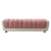 Resco  Velvet 2 Seater 5 Feet Ottoman Bench in Peach & Cream Color