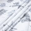 White and Charcoal Floral Cotton 400 Tc Flat Super King Size Bedsheet With 2 Pillow Covers