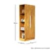 Hexa Red Wooden 1 Door Wardrobe with Hanging Space in Giant Wood Colour