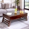 Kassel Sheesham Wood Coffee Table With Foldable Legs In Dark Walnut Finish