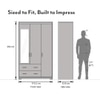 Miller 3 Door 2 Drawers Wardrobe With Mirror and Lock in Two Tone Finish