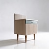 Linenbark Wood Side Table in Light Pink Colour