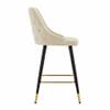 Doe Buck Upholstered Counter Height Bar Stool in Beige Colour with Gold Accents