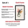 The Castle Decor Boho Abstract Botanical Wall Art Set of 4 Design 3 11x17 Inch