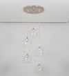 SAVANNAH Modern 5 Light Stainless Steel Glass Pendant