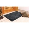 Phoenix Black Solid Natural Fiber 24x16 inches Anti-Skid Bath Mat
