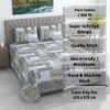 Zion Multicolor Abstract 400 TC Cotton Flat Super King Size Bedsheet with 2 Pillow Covers – Threads