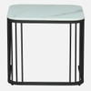 Furnamet Square Metal Nesting Coffee Table Set Black Finish White Porcelain Top Set Of 2