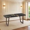 Adria Copa Cabana Black Stone 6 Seater Dining Table In New Walnut Finish