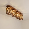 Symmetric Brown Solid Wood Ceiling Light