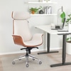 Shark Leatherette High Back Office Chair In Cream And Tan