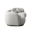 Lavishlounge Wood 3 Seater With Upholstery Non Storage Sofa In White Colour