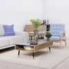 Hexa Engineered Wood Coffee Table With Metal Legs In Grey