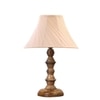 Devansh Off-White Cotton Vintage Cross Pleated   Lamp With Wood Base  (12X12X17)
