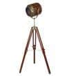 Wooden Spot Light Floor Lamp in Brown Shade