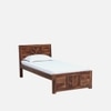 Rimz Solid Wood Single  Size Bed Without Storage (Rustic Finish)