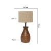 Devansh Beige Jute Table Lamp With  Wood Natural Base (7X13 Inches)-9