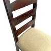 Newport Sheesham Wood   Dining Chair in Beige Mossy Fabric     DARK WALNUT FINISH