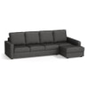Apollo Compact Sofa (Colour : Steel, Cushion : Soft, Back Type : High Back, Seating Capacity : Right Aligned 3 Seater + Right Aligned Chaise + Ottoman)